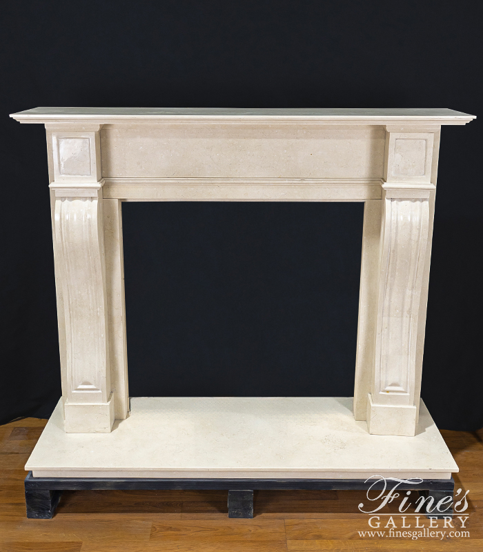 Marble Fireplaces  - A Classic Mantel In Crema Marfil Marble  - MFP-1786